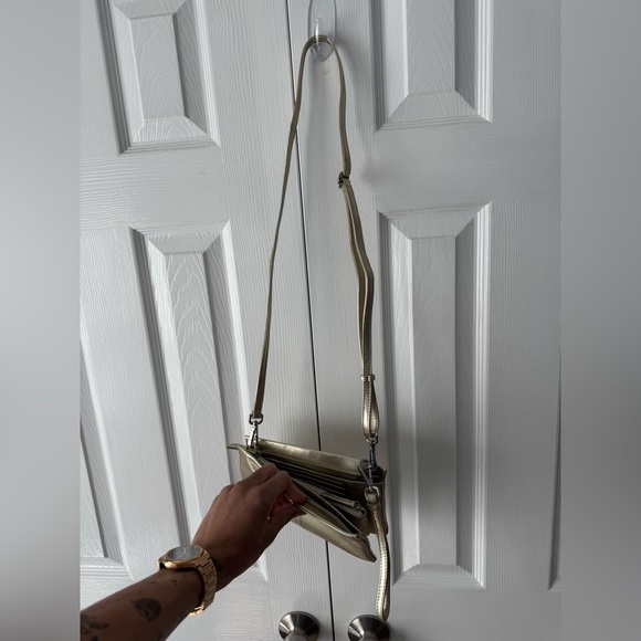 Champagne Gold Genuine Leather Bag RFID Protective Quiet Luxury - Picture 2 of 8